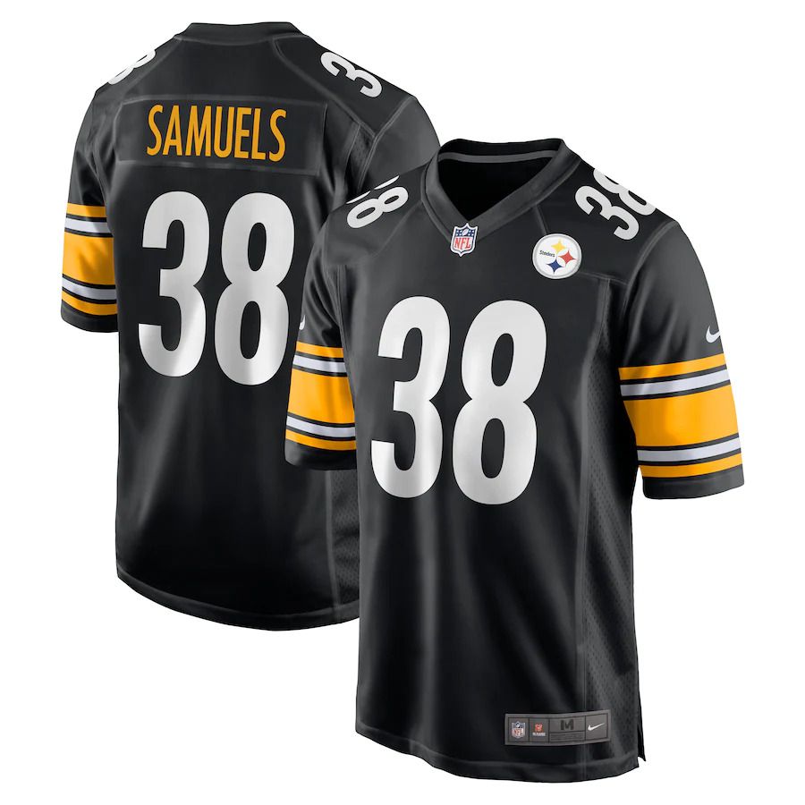 Men Pittsburgh Steelers 38 Jaylen Samuels Nike Black Team Game NFL Jersey